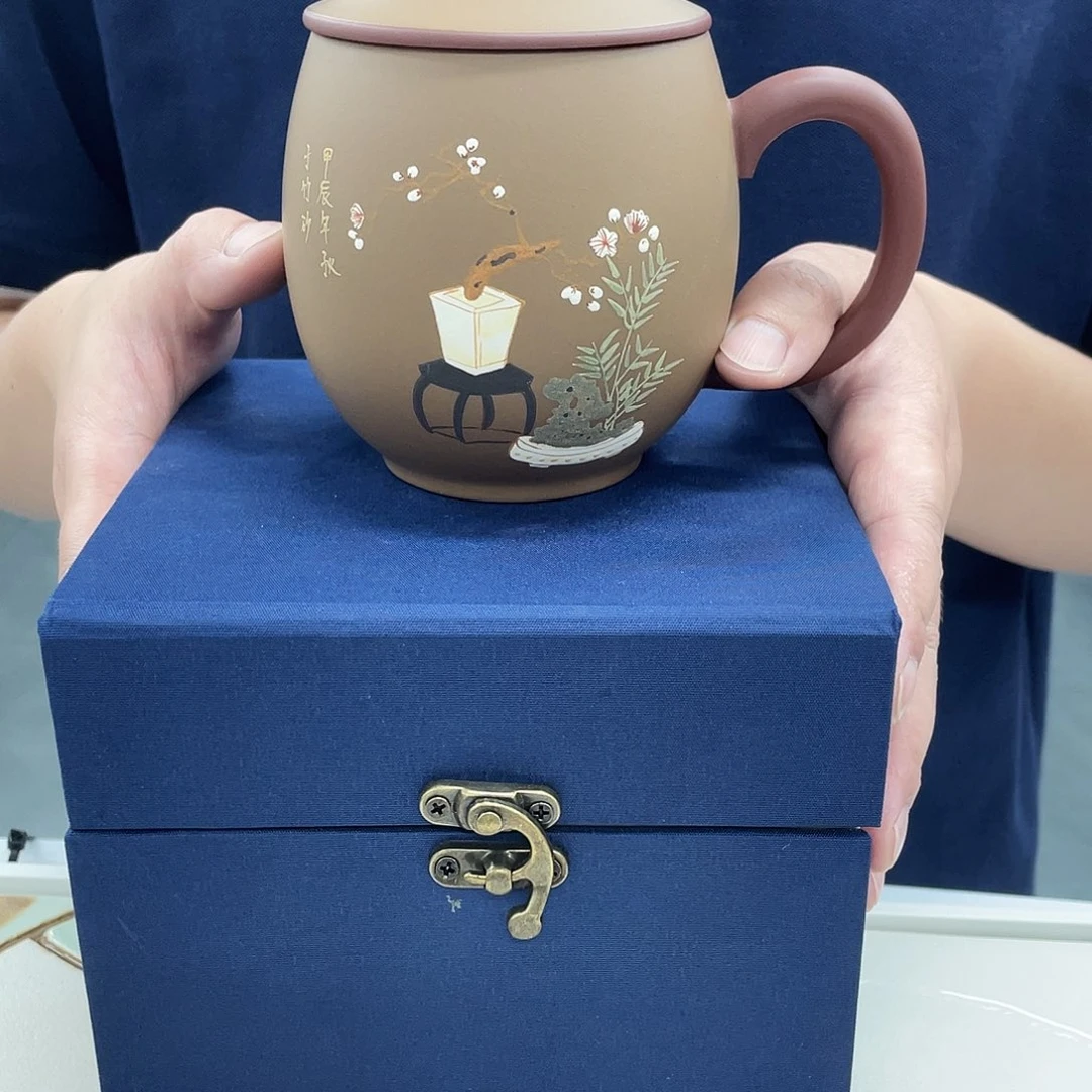 茶杯紫砂紫砂盖杯清宫图