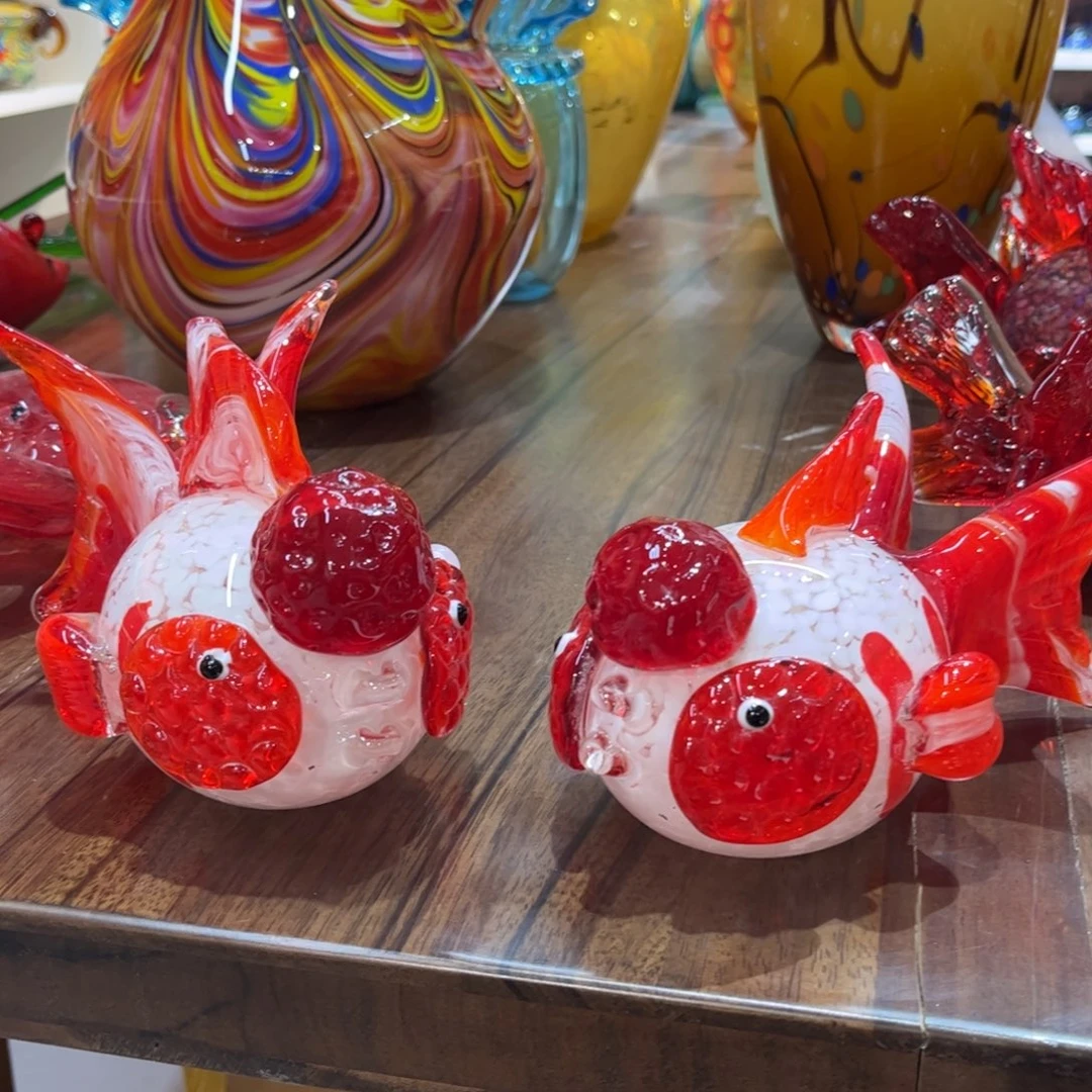 琉璃手工艺品精品一对