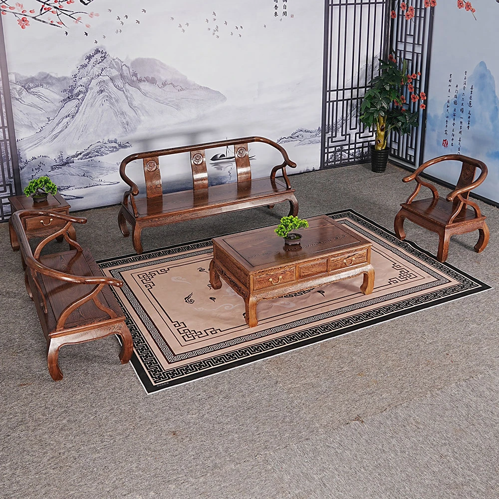 鸡翅木穹角牛角沙发红木家具客厅全套红木沙发