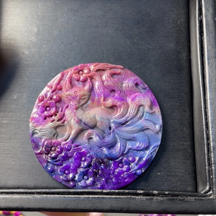 苏纪石（舒俱来）未镶嵌耳坠圆牌