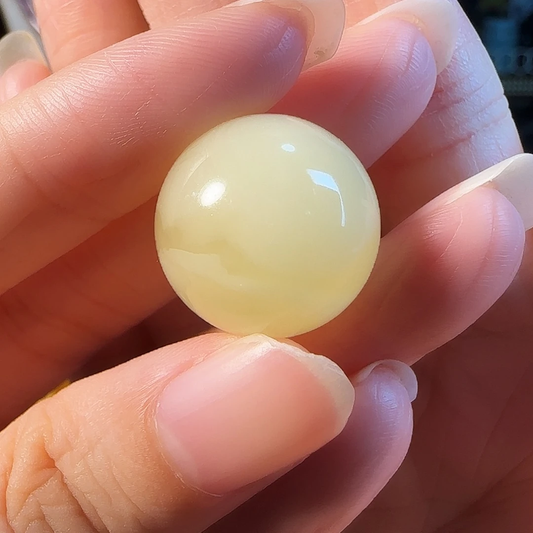 蜜蜡未镶嵌颈饰18.1mm荔枝白圆珠