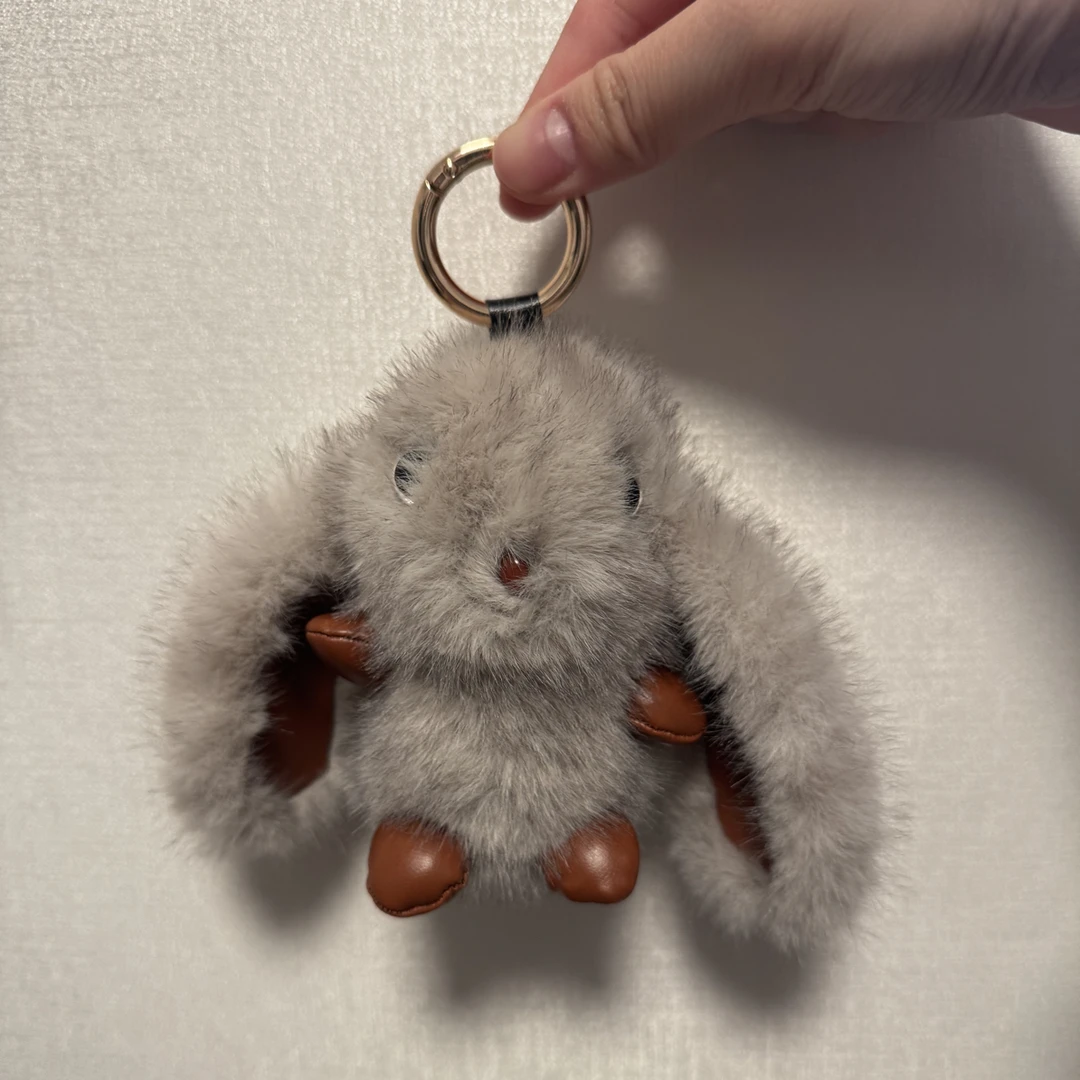 【毛绒挂件】仿水貂毛灰色小兔子包挂钥匙扣 百搭可爱日常女生送礼