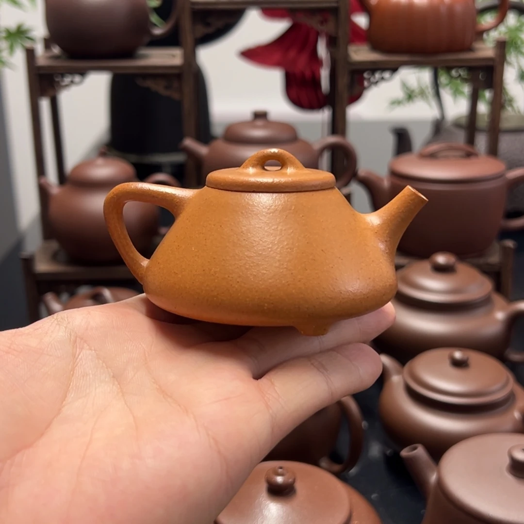 茶壶紫砂精工半手金降坡子冶石瓢100cc
