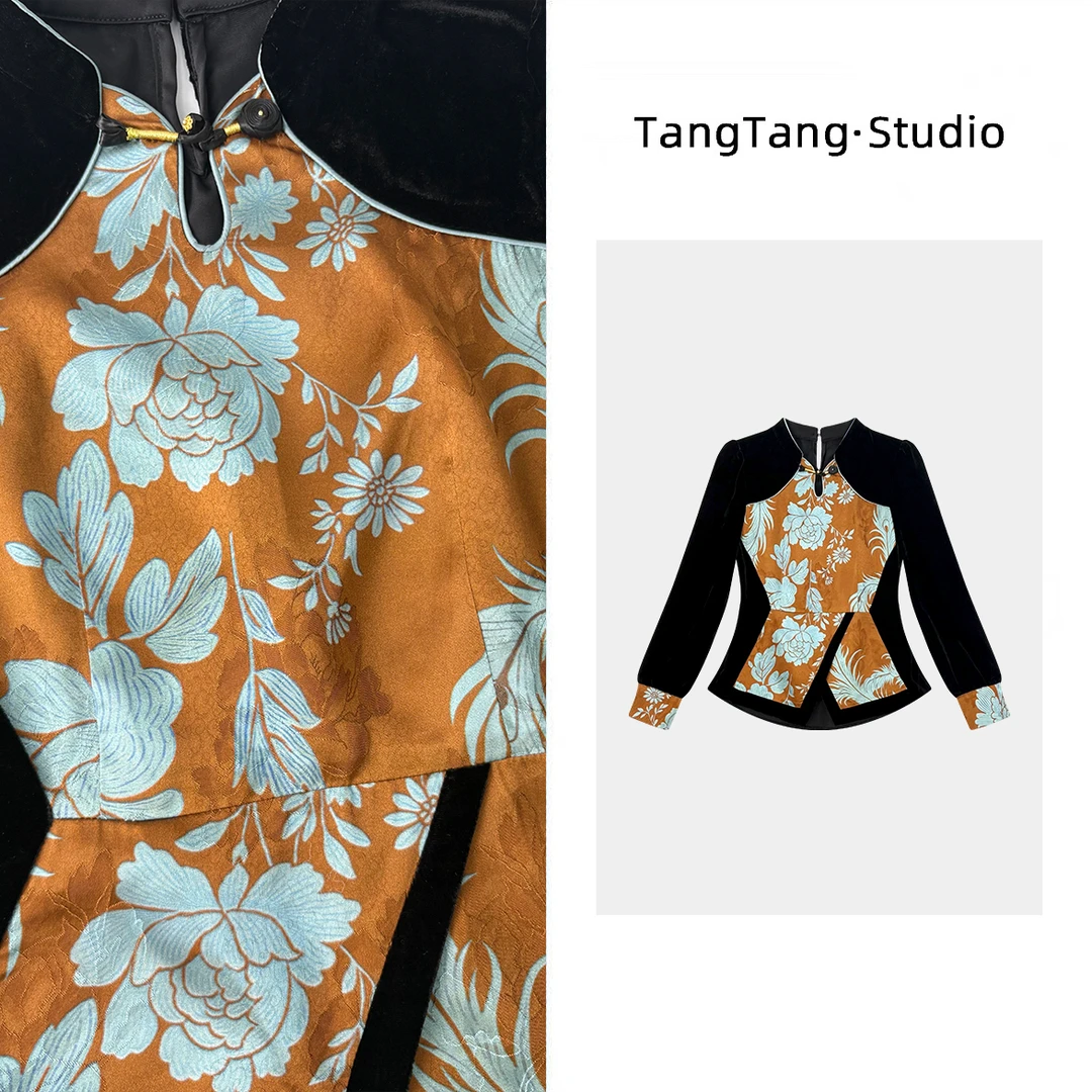 凤凰上衣丝绒高级气质显瘦女装上衣-259890