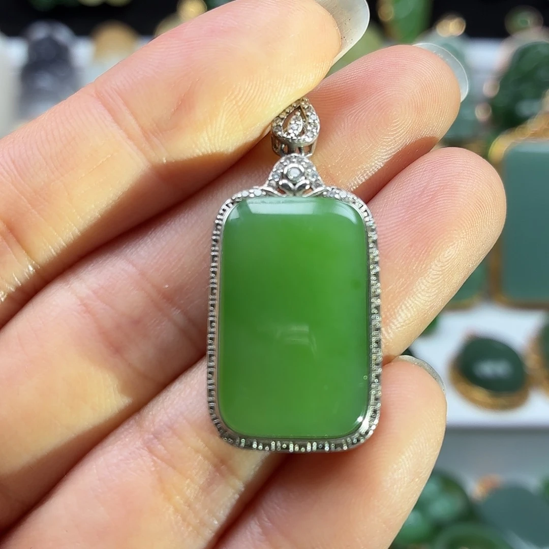 和田玉银S925镶嵌颈饰