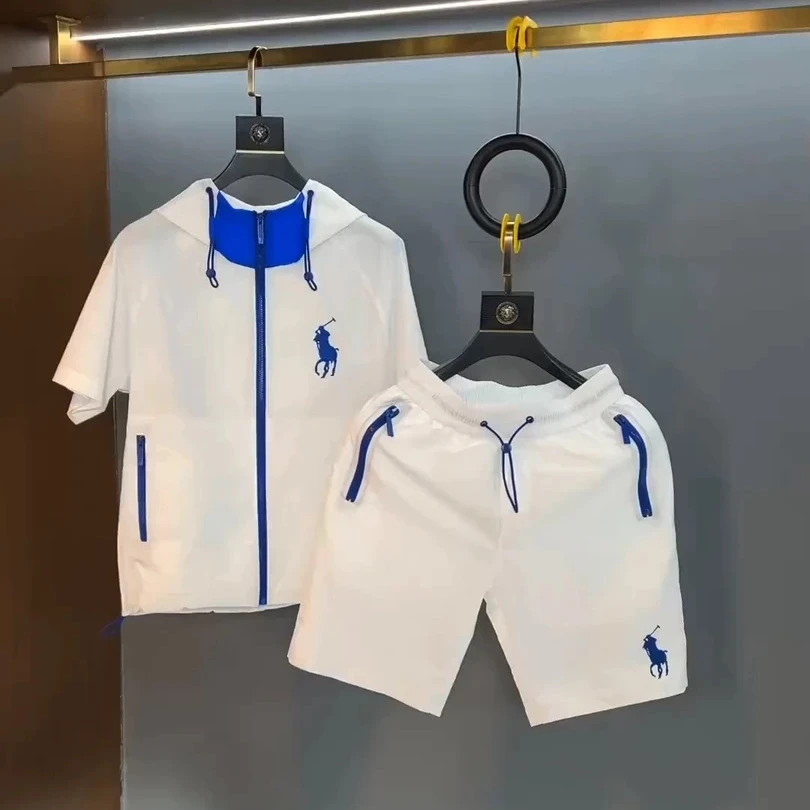 夏季男士休闲套装短袖时尚百搭流行商务轻奢高端简约时尚套装