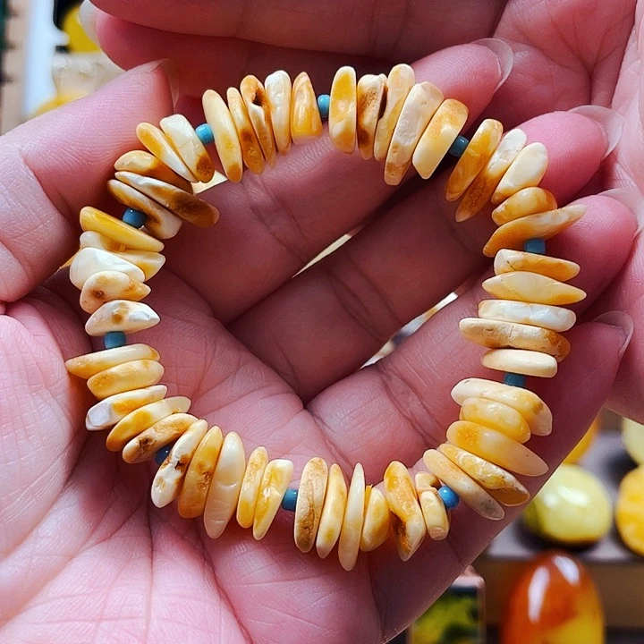 琥珀未镶嵌戒指手串