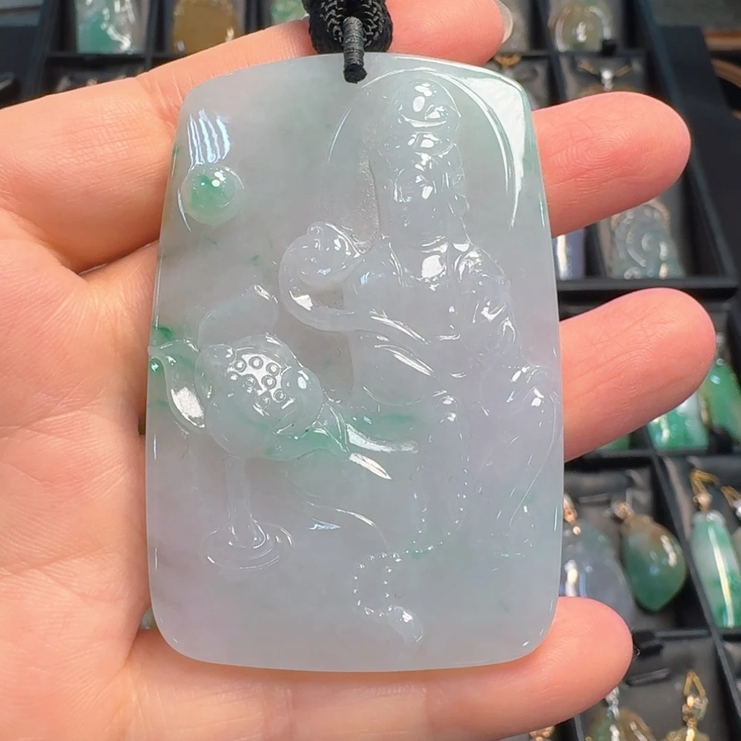 翡翠未镶嵌吊坠(不含链)观音