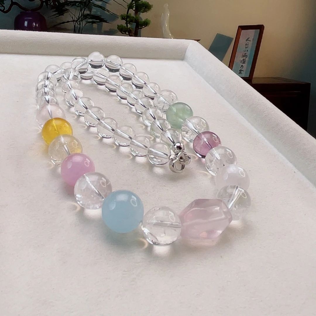 银S925镶嵌颈饰水晶多宝