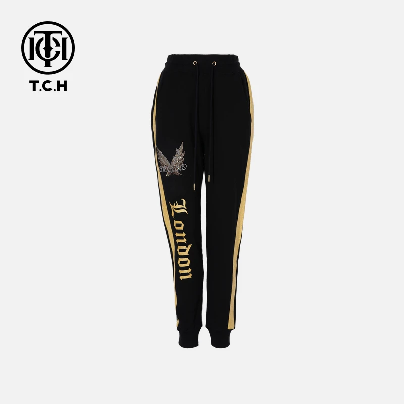 TCH私服烫钻工艺时尚休闲百搭气质秋款长裤女T75C20B1013轻奢tch