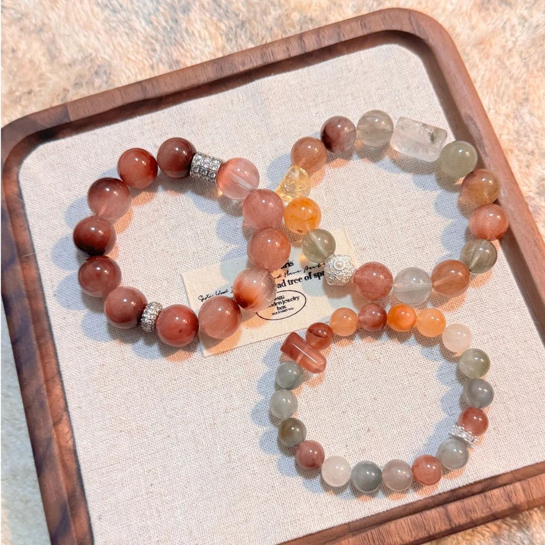 【原创】龙金金高定 天然水晶兔毛彩兔毛手串高品