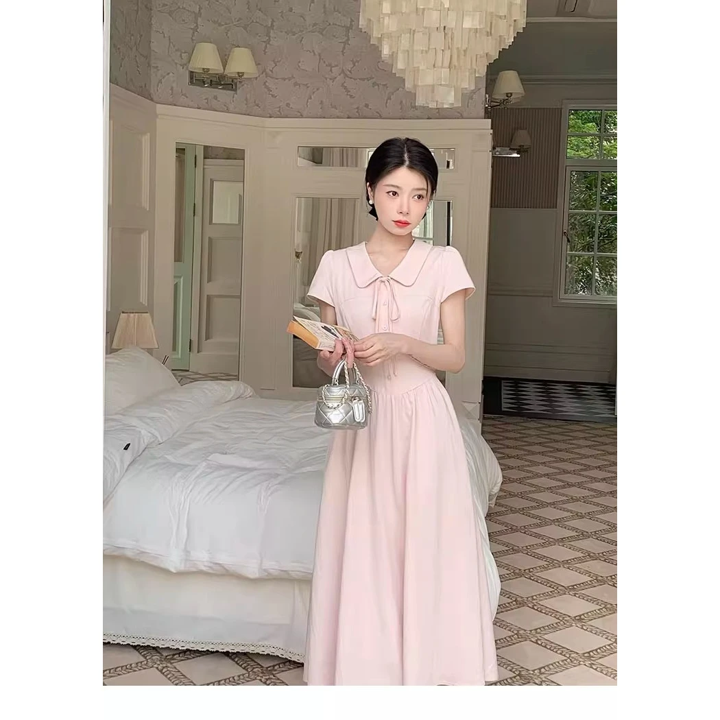 乖乖女独特漂亮法式收腰衬衫连衣裙 2025新款