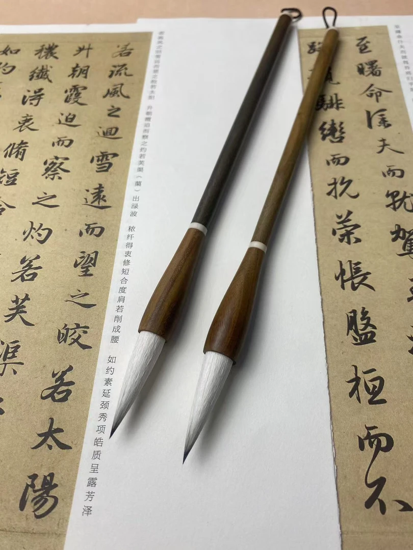（沉香） 出锋4.0cm  狐羊兼毫大楷毛笔书法专业级山水国画 绿檀杆