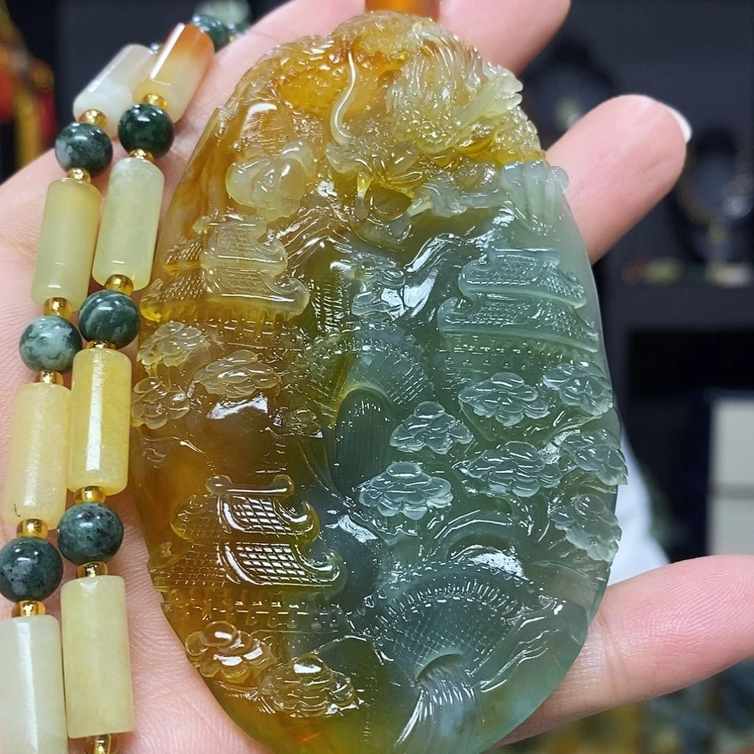 未镶嵌岫玉挂件吊坠项链