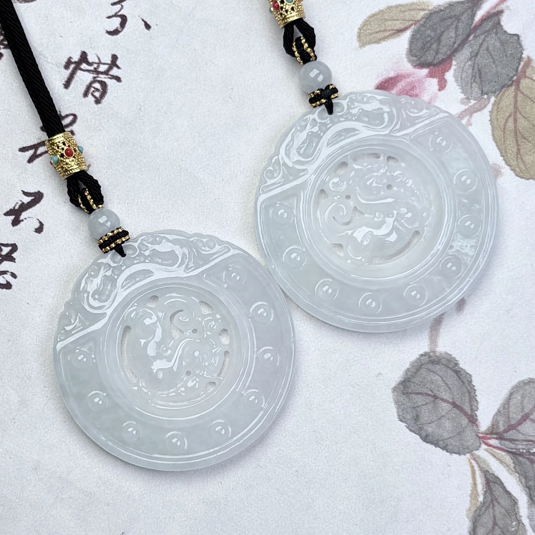 284913/天然缅甸翡翠A货时来运转麒麟牌吊坠 多样性一件发