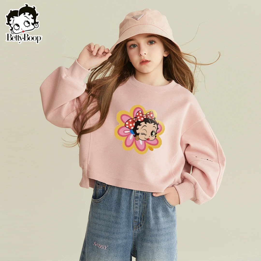 贝蒂童装女童春秋短款时髦洋气卫衣2025年女童儿童休闲上衣25563