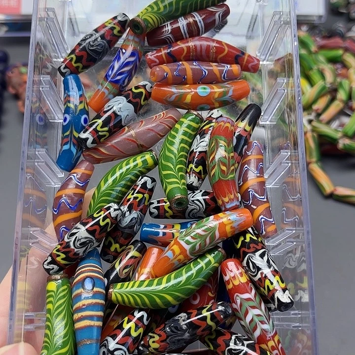 琉璃颈饰琉璃琉璃单颗手绘5元