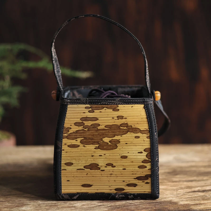 缎面印花梅妃竹双用杯笼13*13