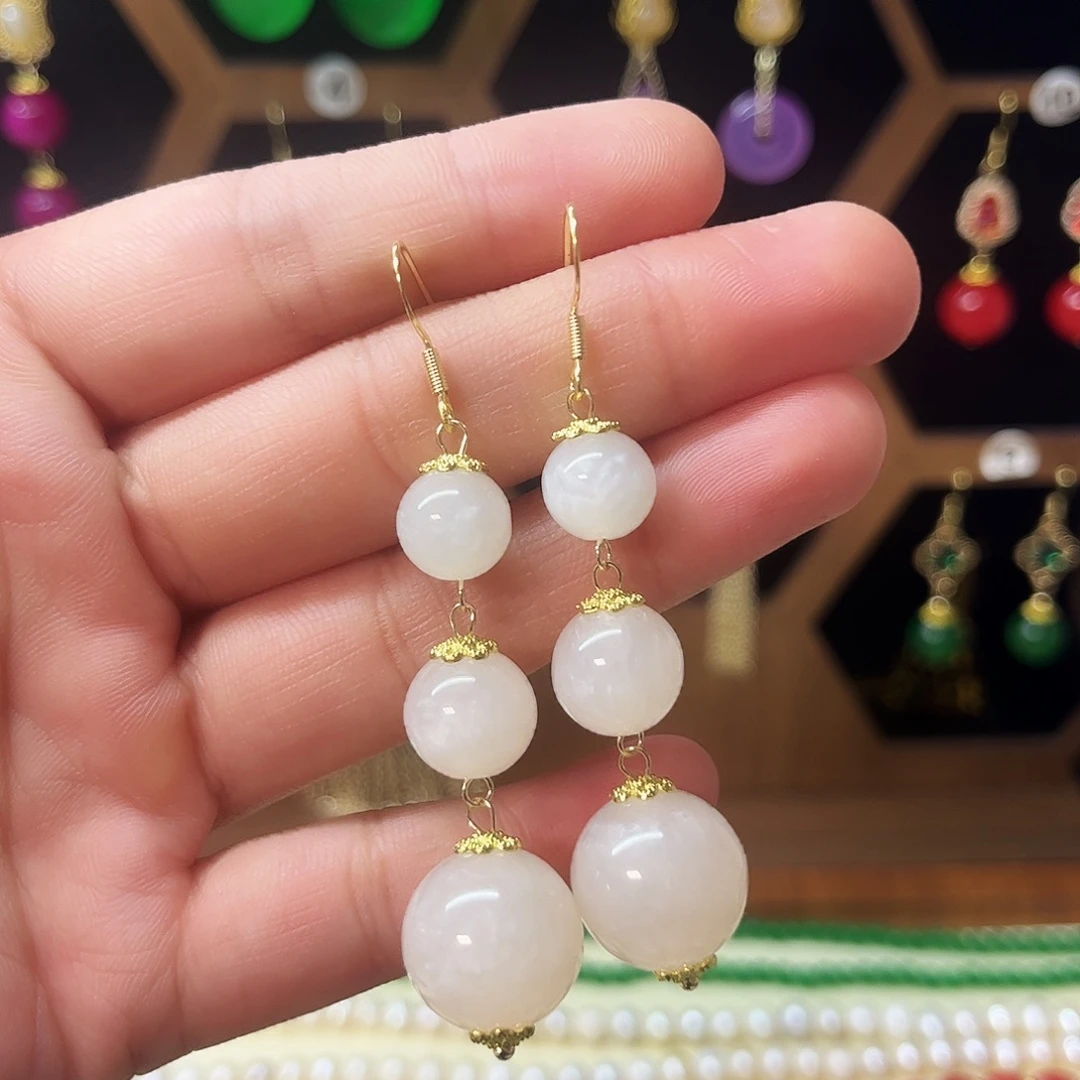 锆石纯铜925银耳饰