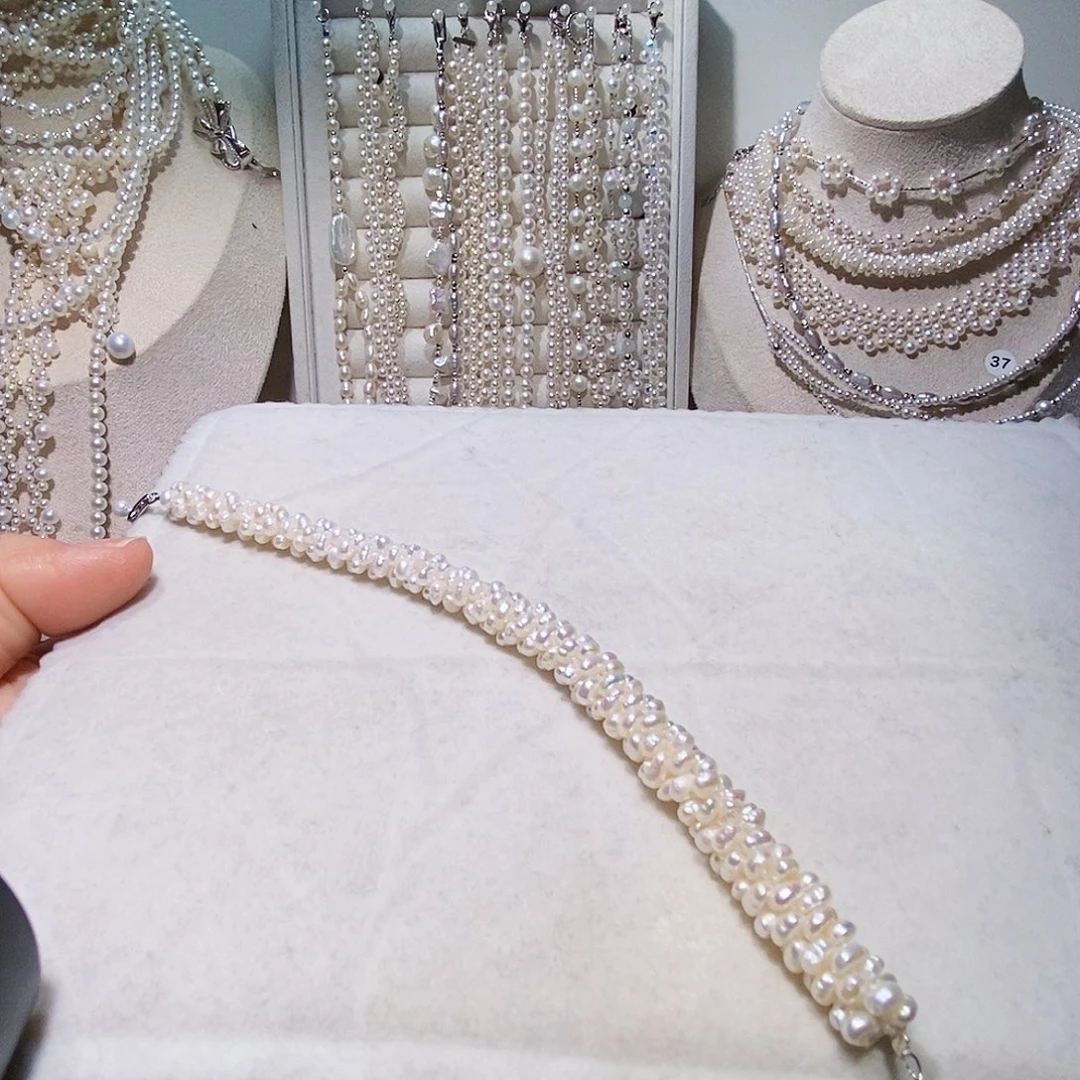 非金属925银编织毛毛虫手链