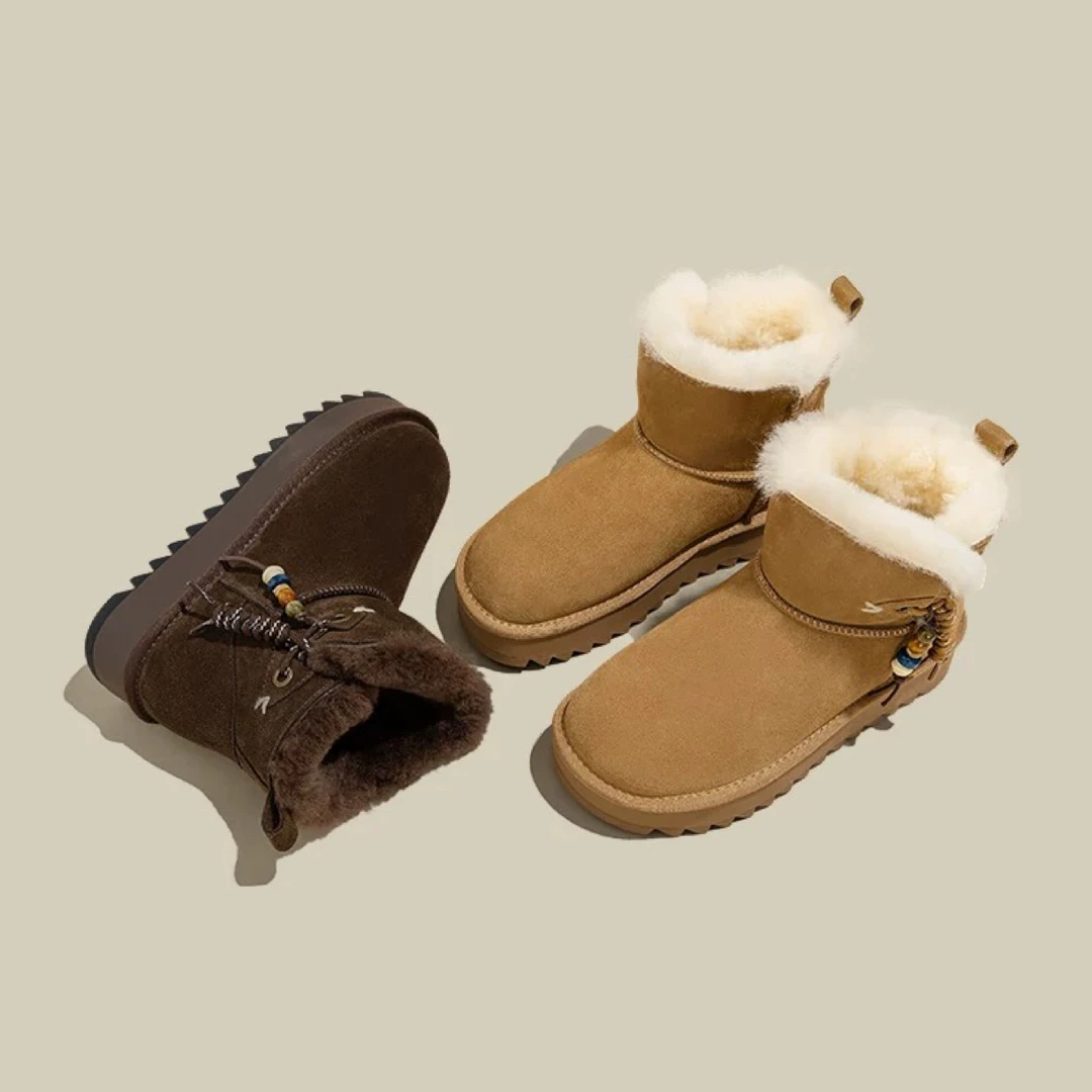 洛芙Lofe 【休闲】冬季一脚蹬时尚雪地靴防滑百搭中筒女靴