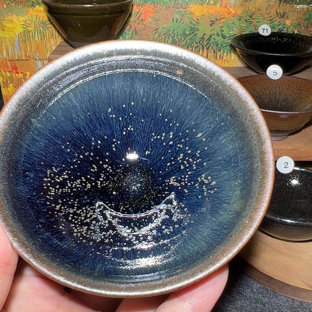 顺***水茶盏北宋吴师傅矮束青蓝毫桂花
