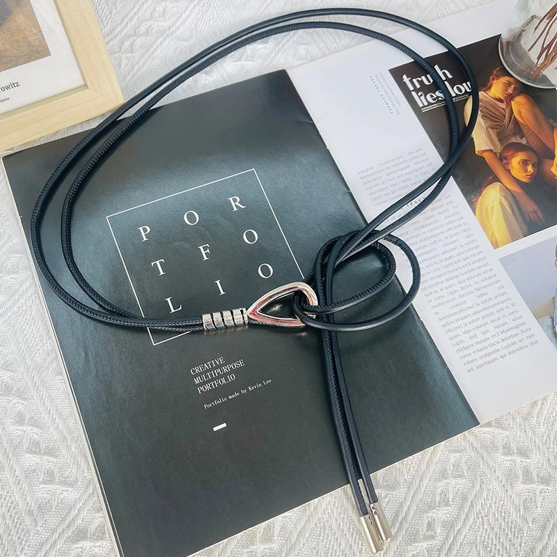 新款腰带皮绳装饰女配饰连衣裙大衣外套收腰时尚百搭长款皮带腰绳