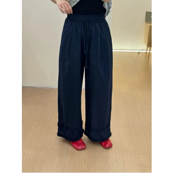 小个子阔腿休闲裤女25夏季薄款宽松显瘦百搭垂感山本裤子