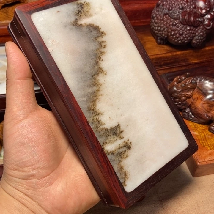 檀香紫檀（小叶紫檀）云石盒子