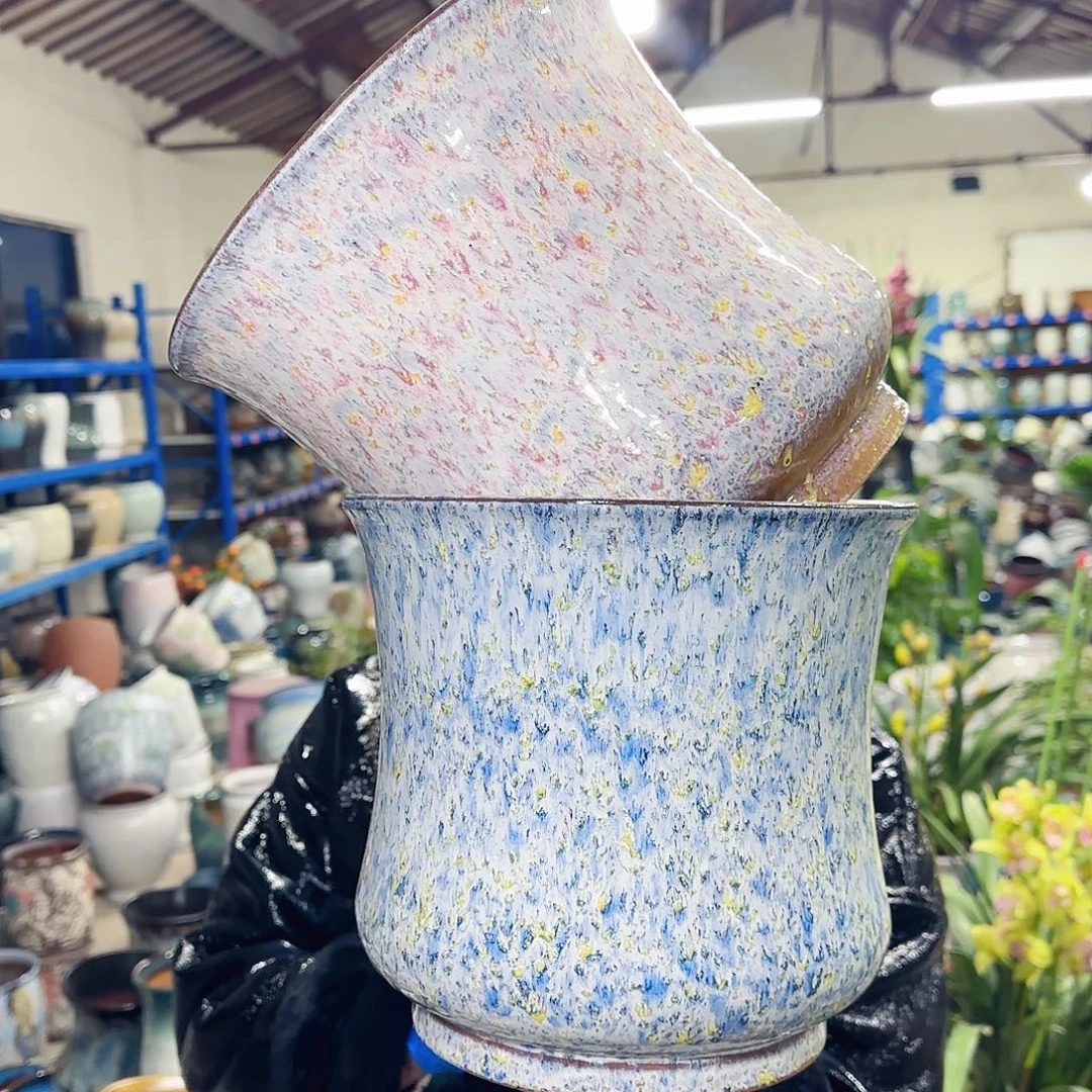 紫砂花盆高20口22