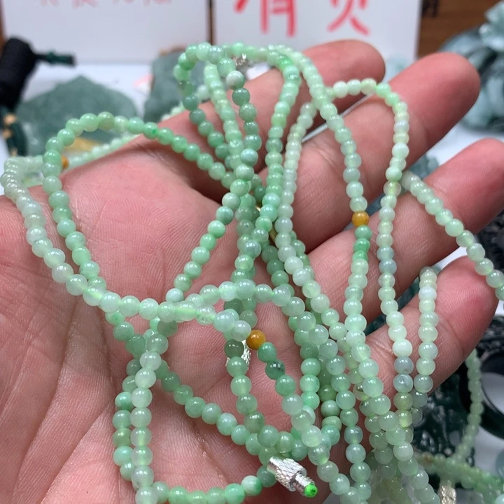 翡翠颈饰未镶嵌保真天然a货翡翠