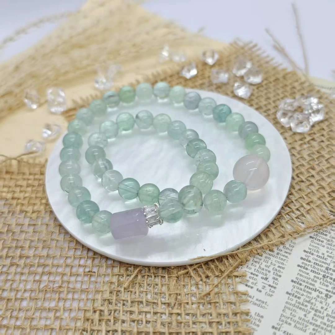 《清爽之夏》绿萤石双圈手链8+(多样发其一) AX07