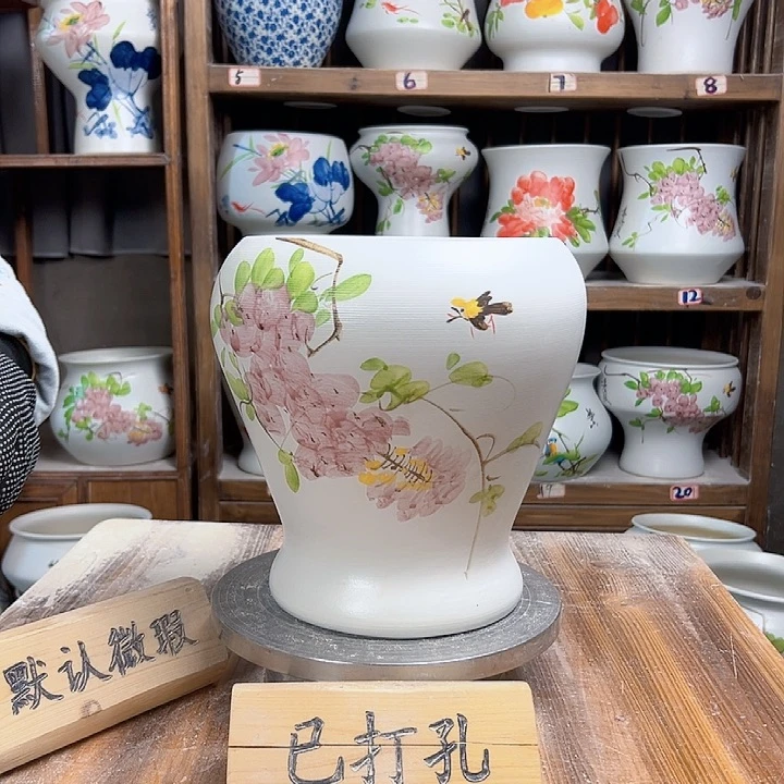 摆件鱼尾紫藤新款陶瓷陶瓷