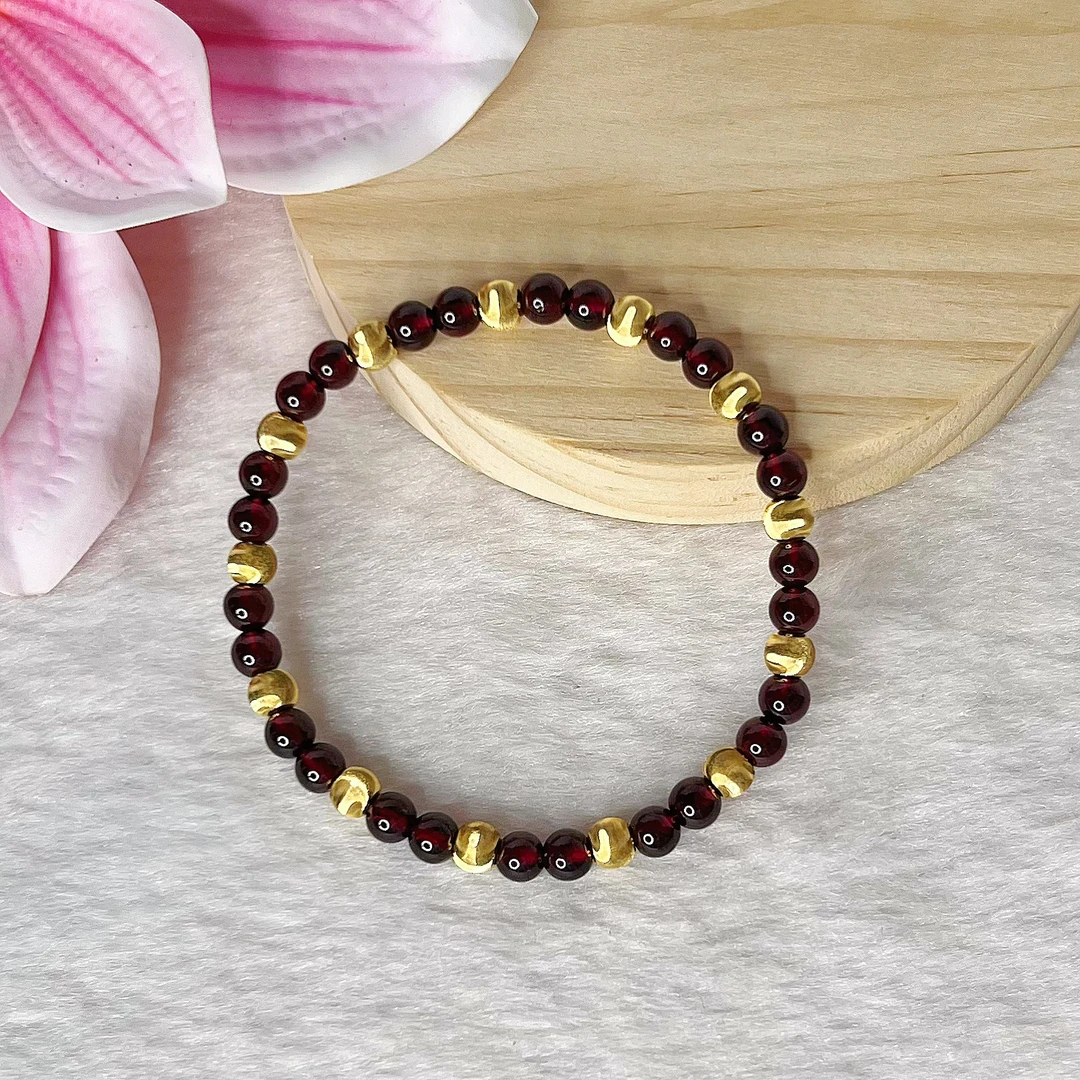 时尚轻奢小众百搭气质猫眼珠石榴石DIY手串