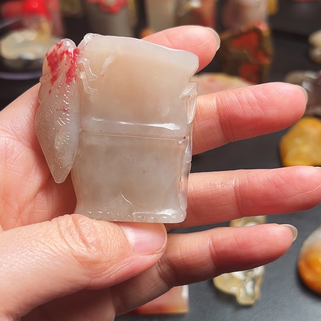 巴林石印石鸡血石扁章