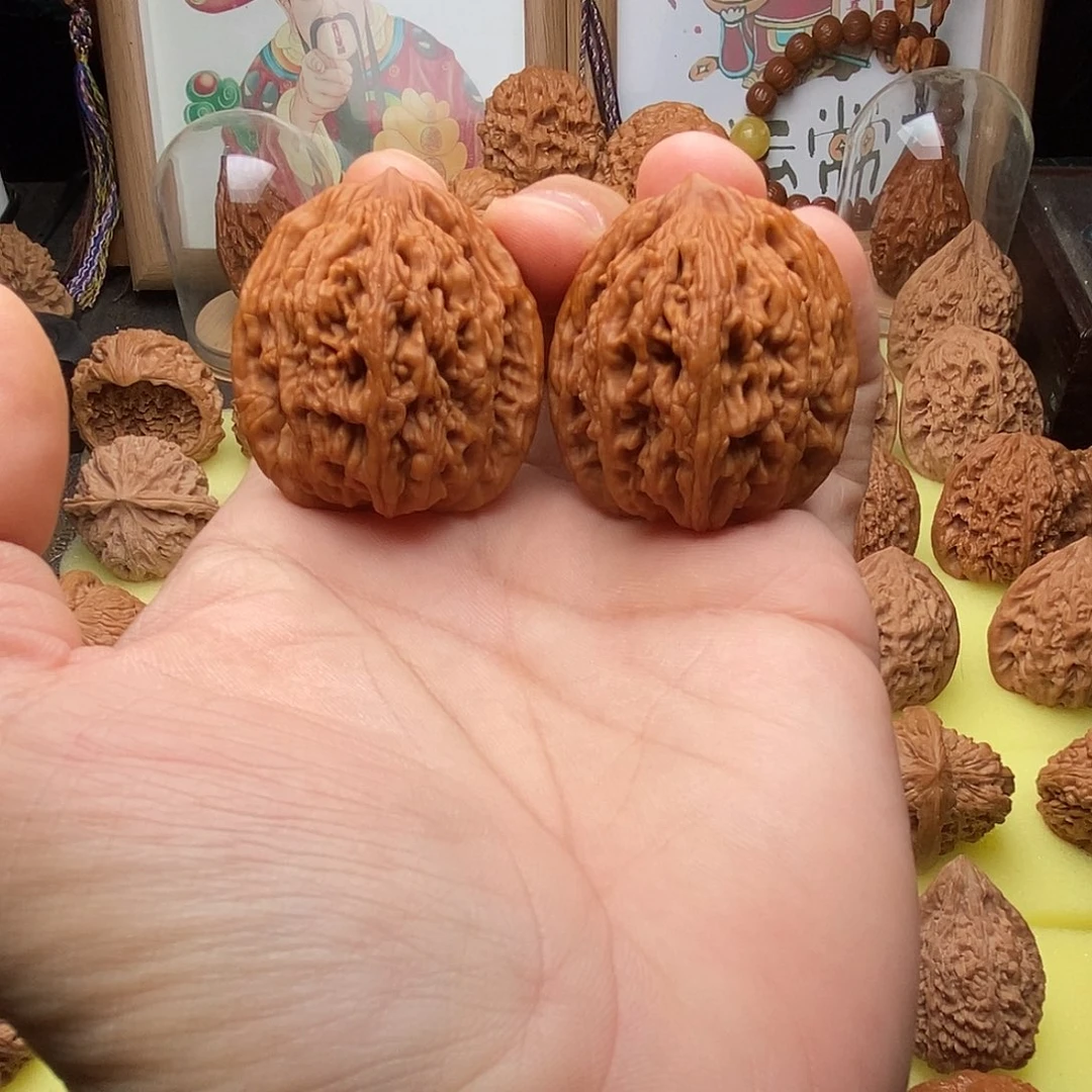 文玩核桃把件麦穗虎头38放漏