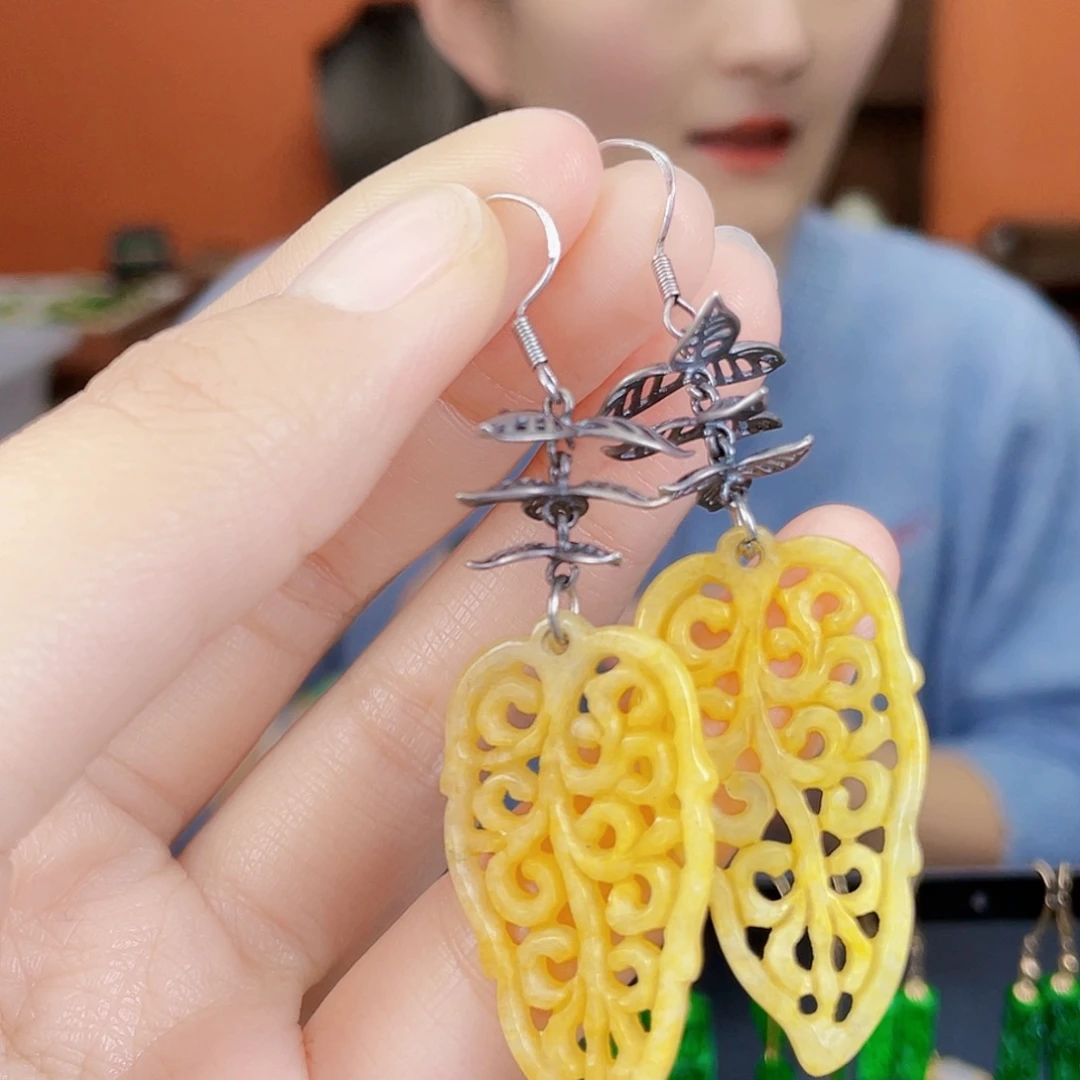 翡翠未镶嵌耳饰饰品