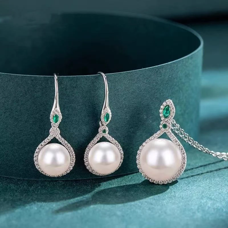 铜合金合成锆石耳饰 珍珠耳环女2025年新款爆款轻奢高级感耳钉ins