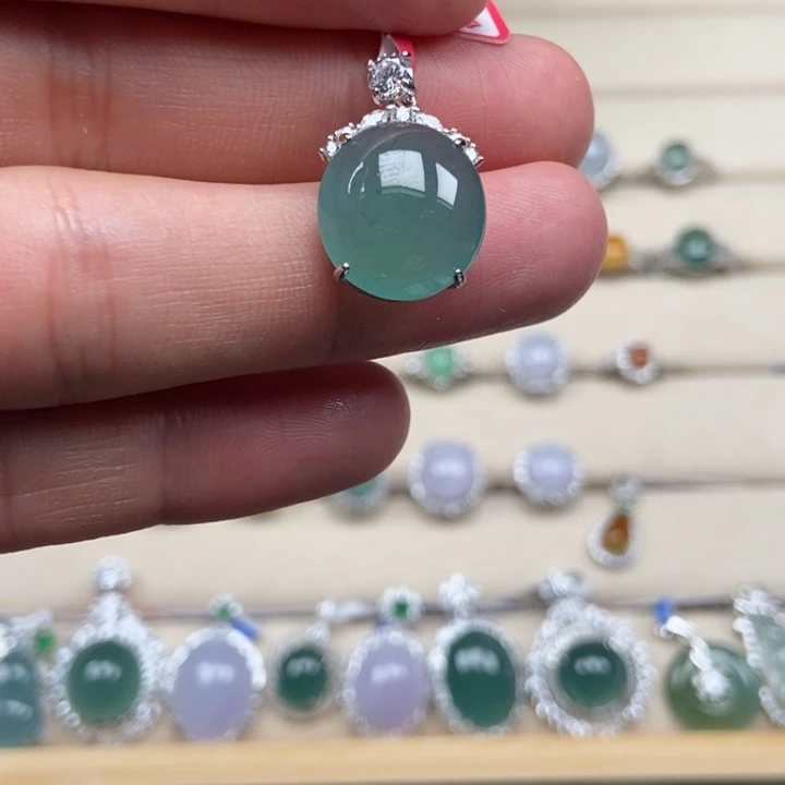 翡翠银S925镶嵌戒指