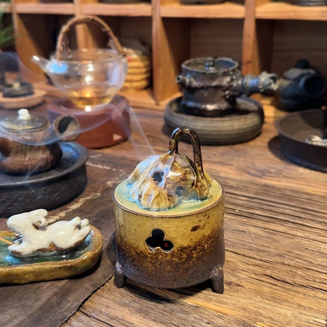 紫砂茶案?*至香炉手工