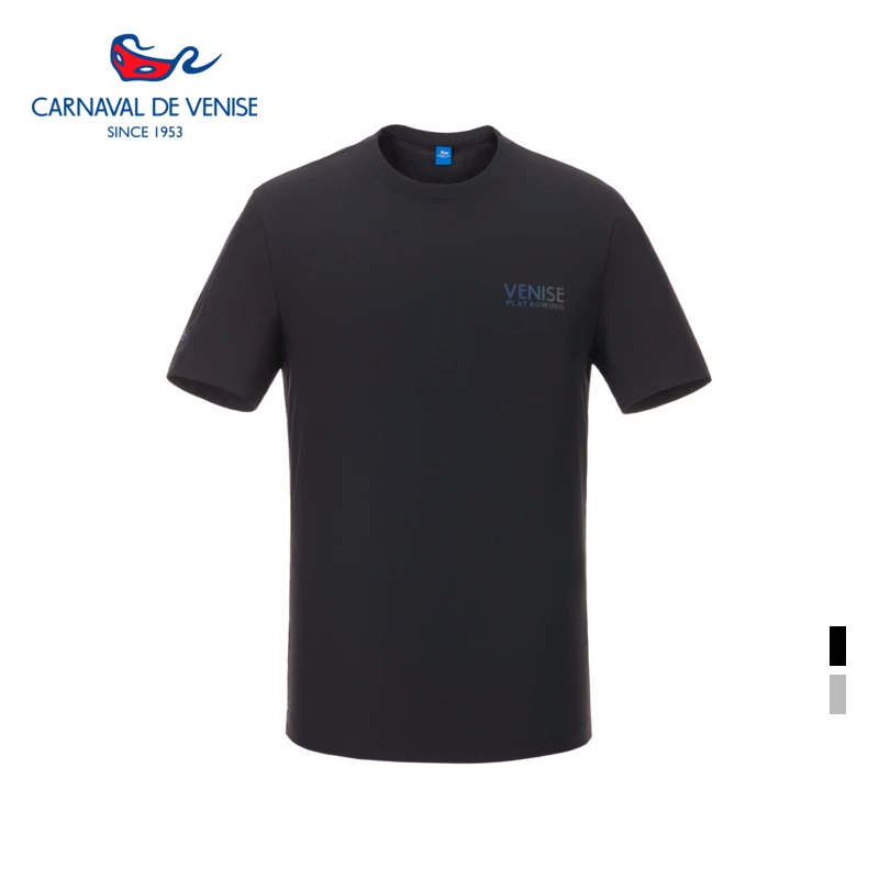 【高弹防晒】威尼斯夏季新男休闲纯色圆领短袖V38215A25