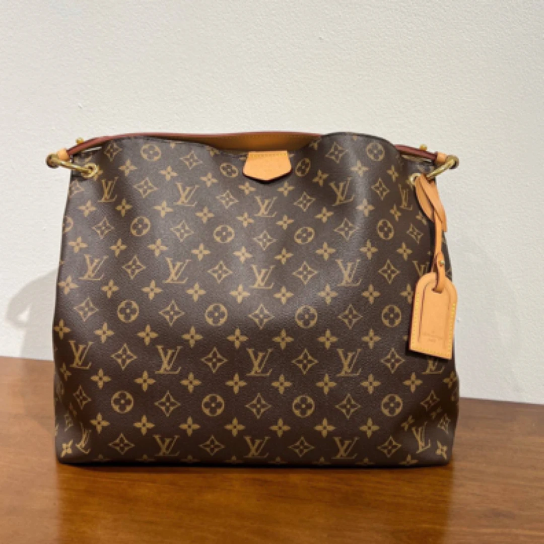 95新 LouisVuitton/路易威登 老花Graceful PM托特包 中号