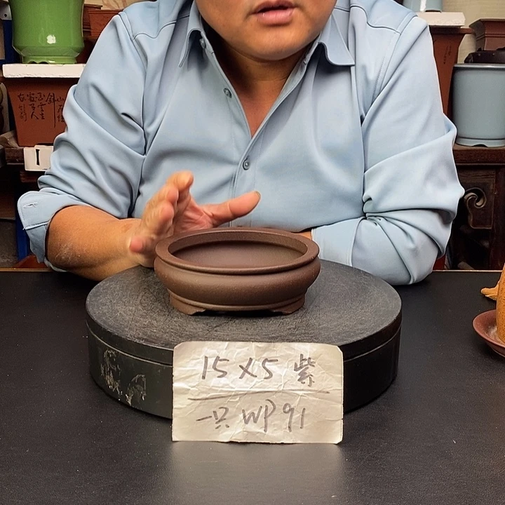 紫砂花盆货号一只WP91