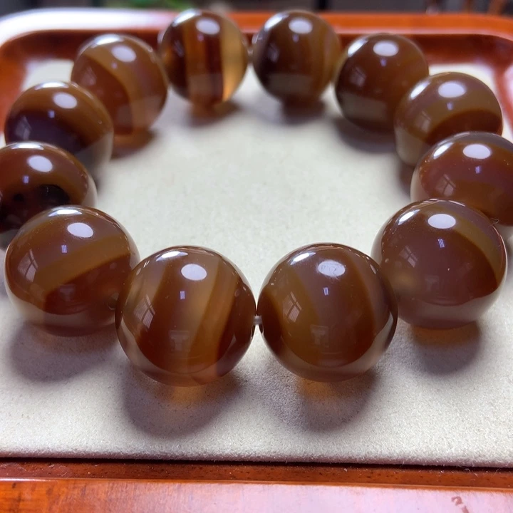 玛瑙/玉髓手串未镶嵌冰透糖色拉丝