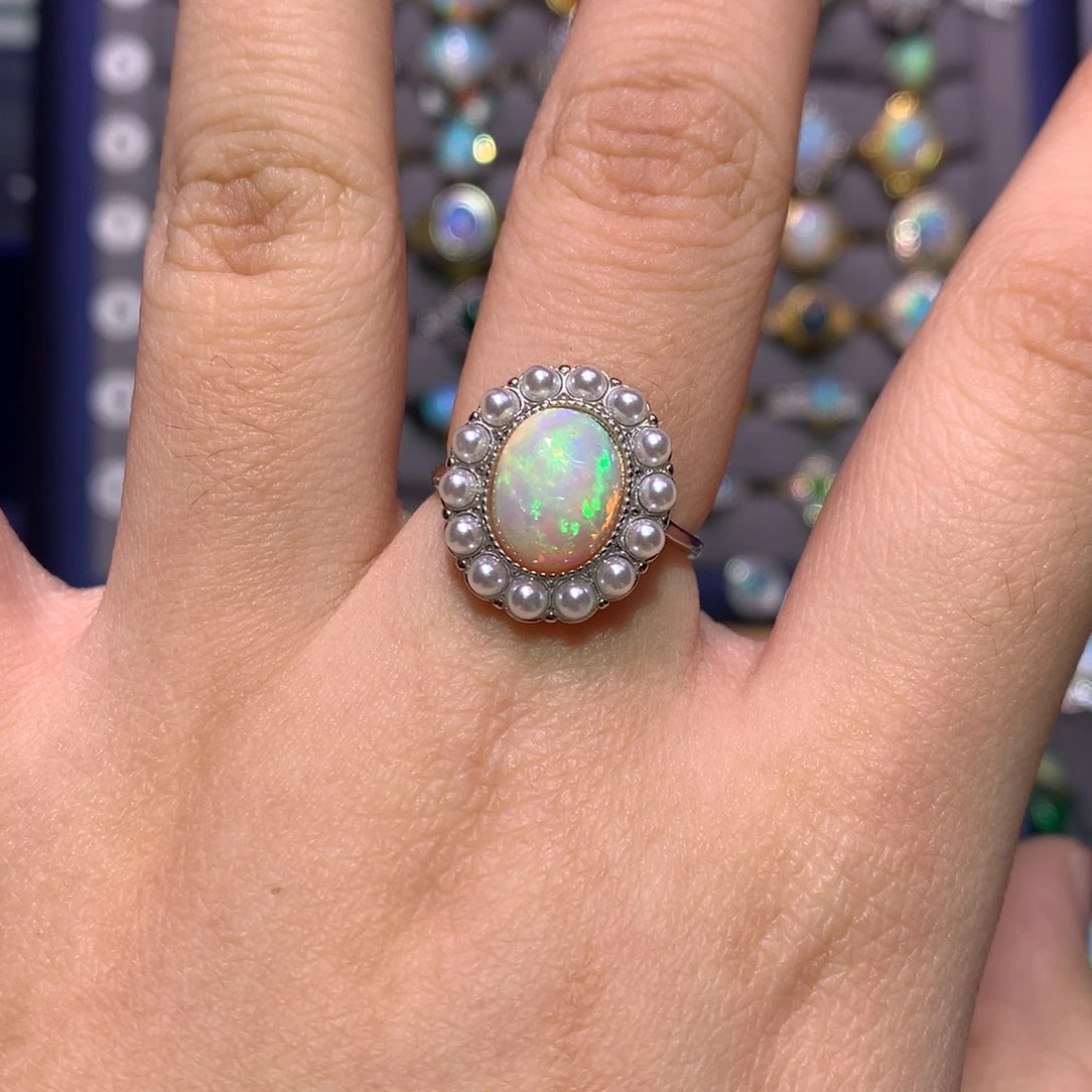 银S925镶嵌欧泊戒指