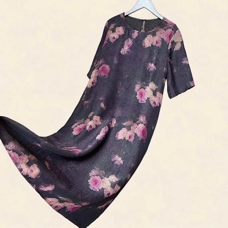 【浅紫玫瑰】高贵奢华新款新中式雅致连衣裙