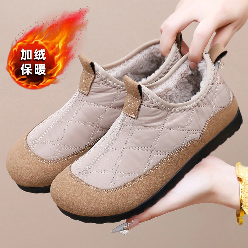 棉鞋女百搭新款冬季加绒加厚雪地靴跨境代发休闲保暖防滑妈妈棉鞋