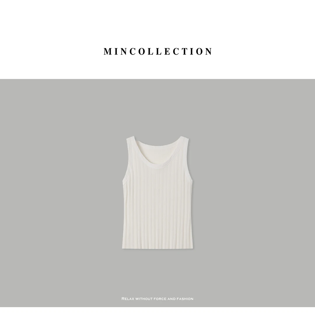 DE Mincollection竖条背心/百叶粗坑条棉质四季无袖背心40402