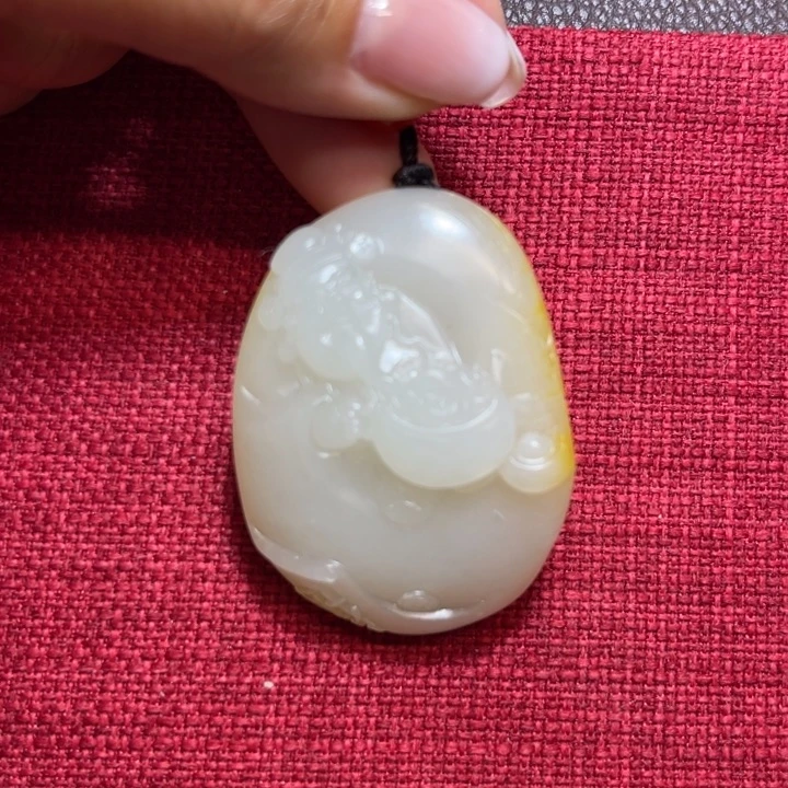 和田玉挂件未镶嵌财神
