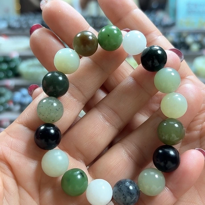 和田玉手链未镶嵌多宝卡12